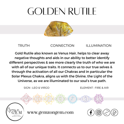 Golden Rutile Ring Size 4