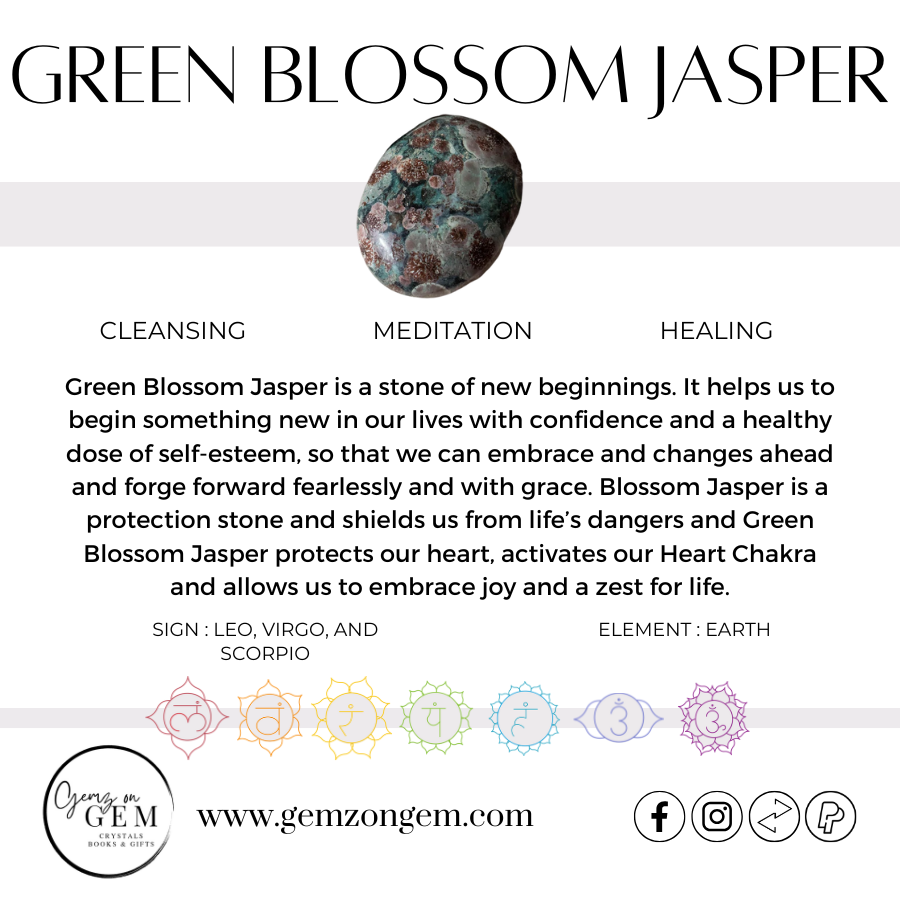 Green Blossom Jasper Obelisk