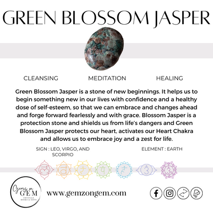 Green Blossom Jasper Obelisk