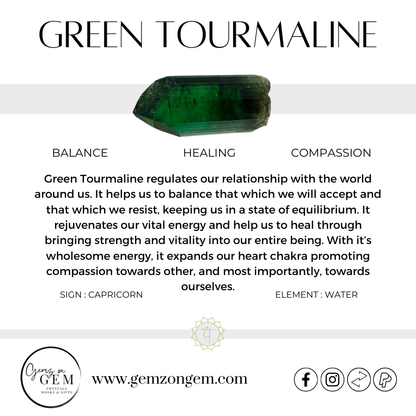 Green Tourmaline & Mica Moon With Stand