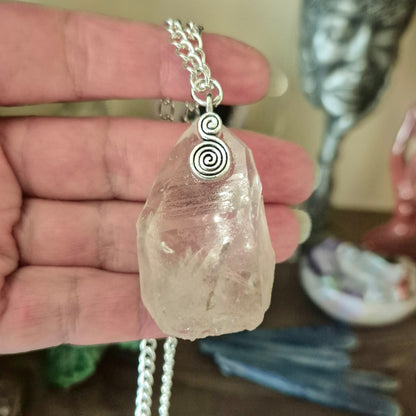 large lemurian crystal pendant