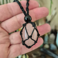 crystal in a macrame hanger