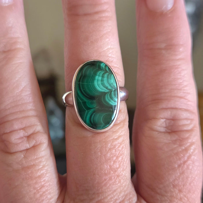 Malachite Ring Size 8