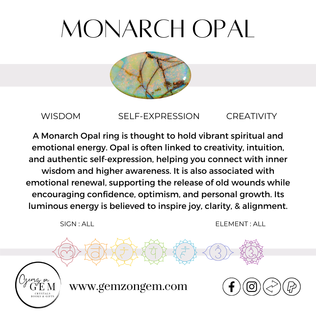 Monarch Opal Ring Size 9
