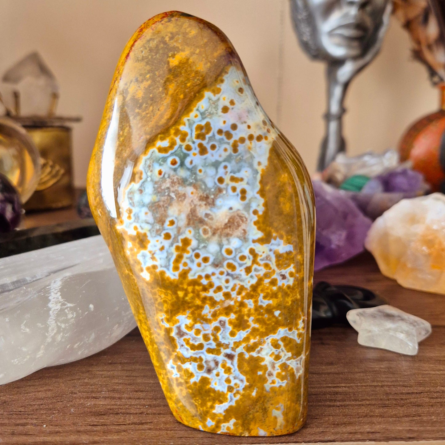 mustard and white ocean jasper freeform