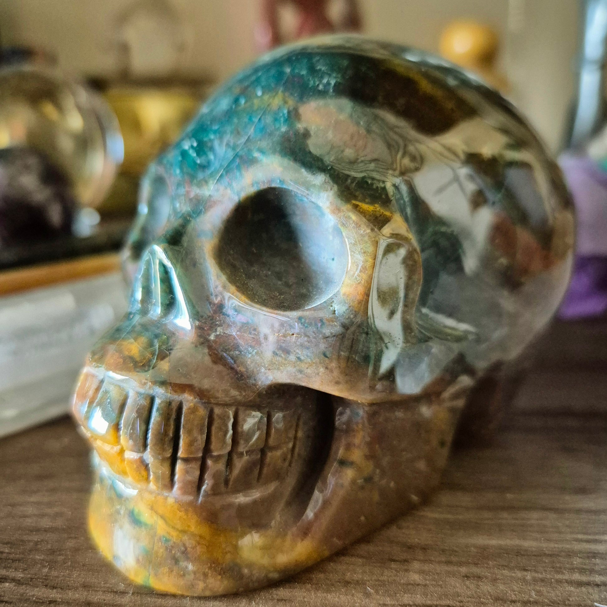 large ocean jasper crystal skull
