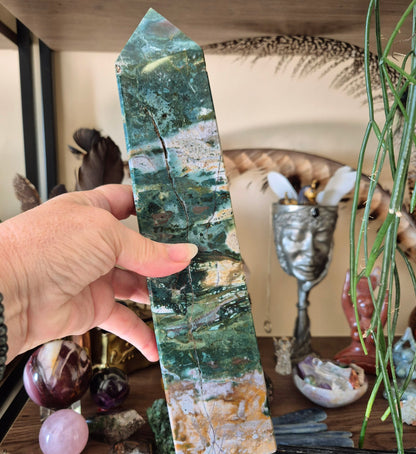 large green ocean jasper tower