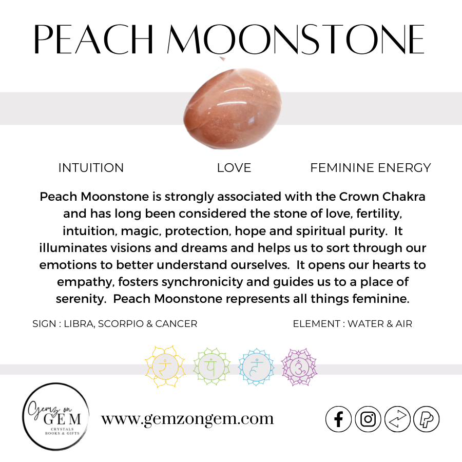 Peach Moonstone Heart