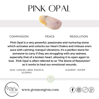 Pink Opal Palm Stone