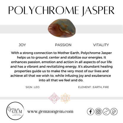 Polychrome Jasper Palm Stone - Large