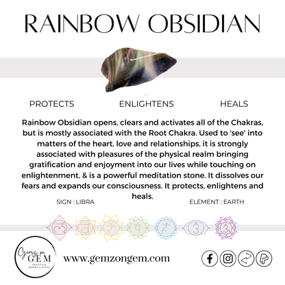 Rainbow Obsidian Palm Stone