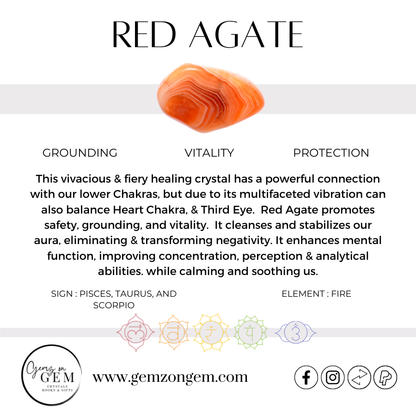 Red Agate Moon & Pentagram Stand