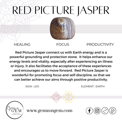 Red Picture Jasper Tumble