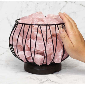 ROSE QUARTZ CAGE LAMP