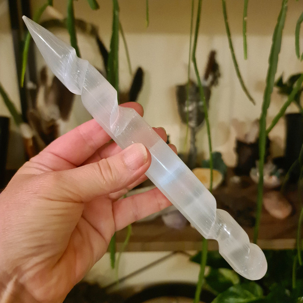 Selenite Spiral Wand
