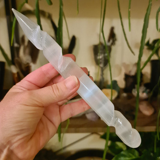 Selenite Spiral Wand