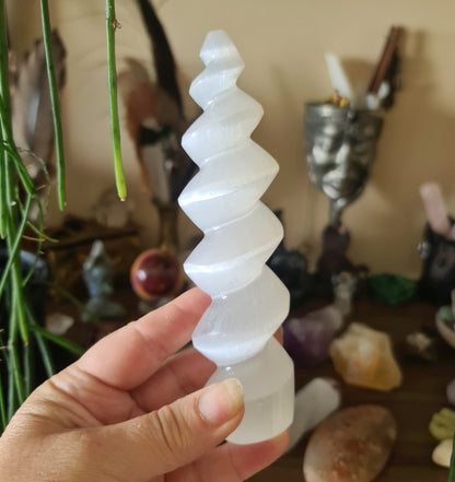 Selenite Unicorn Horn