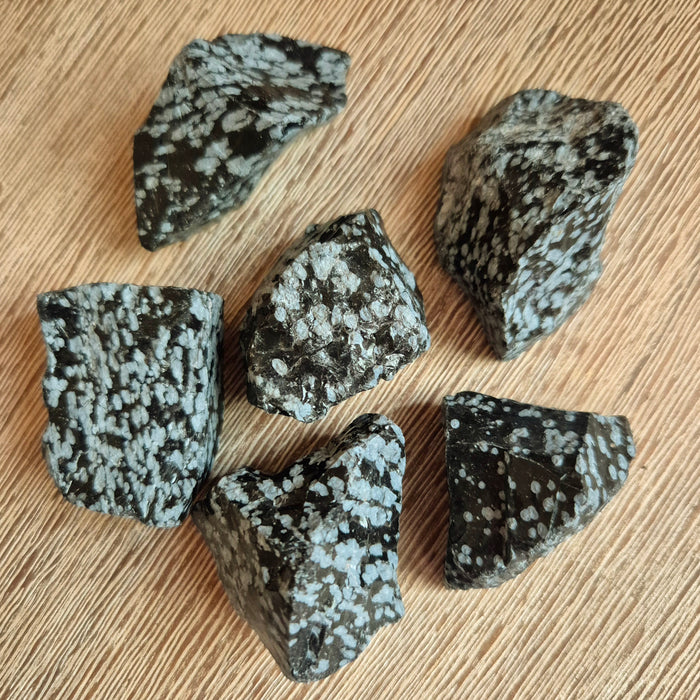 black and white snowflake obsidian crystal