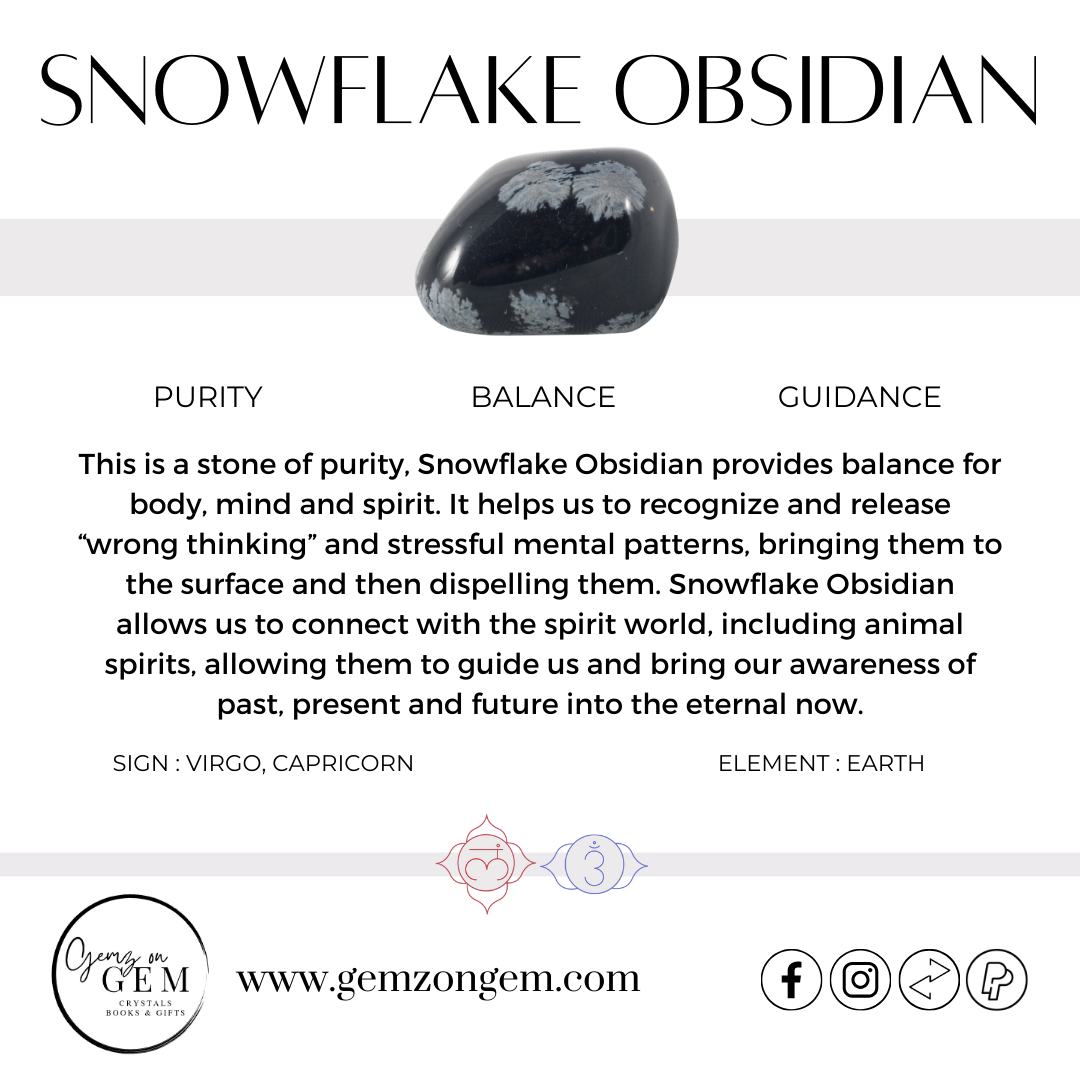 Snowflake Obsidian Heart