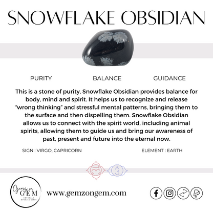 Snowflake Obsidian Heart