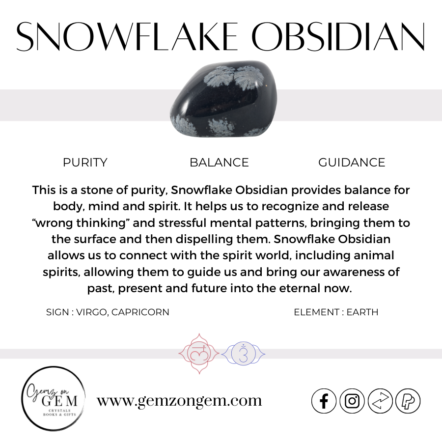 Snowflake Obsidian Palm Stone