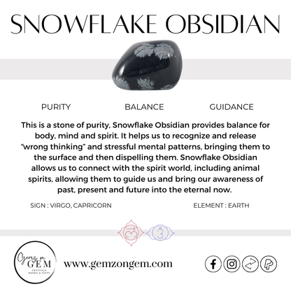 Snowflake Obsidian Palm Stone