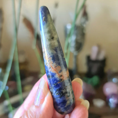 shades of blue, white and pink wand