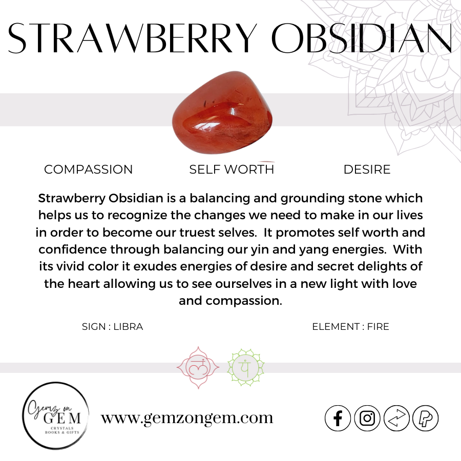 Strawberry Obsidian Tumble