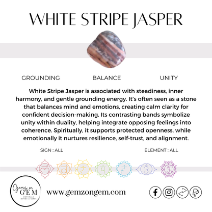White Stripe Jasper Tumble