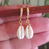 Cowrie Shell Hoop Earrings