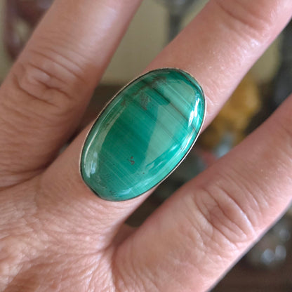Malachite Ring Size 9