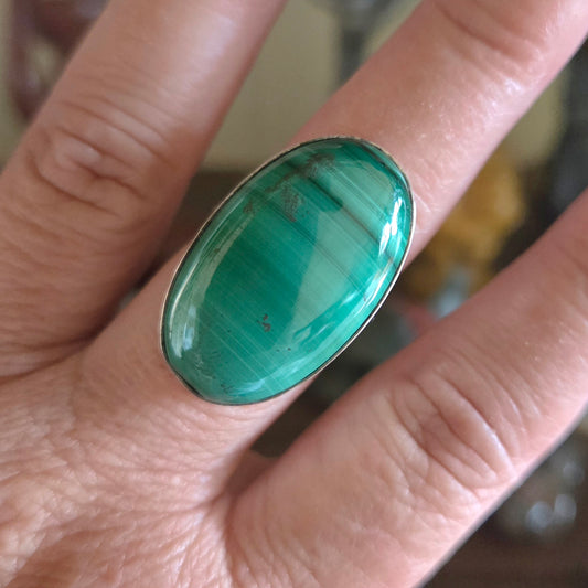 Malachite Ring Size 9