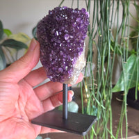 Amethyst Cluster On Metal Stand