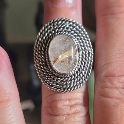 Golden Rutile Ring Size 4