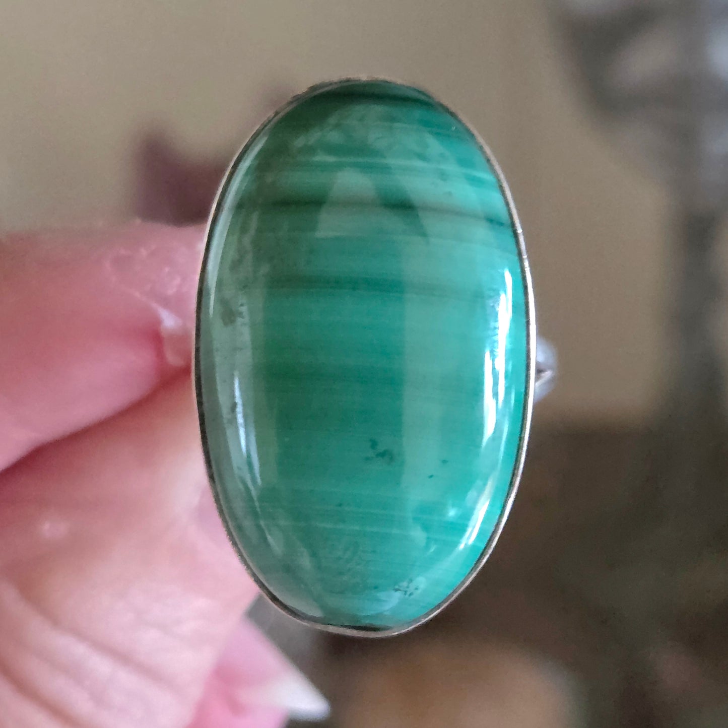 Malachite Ring Size 9