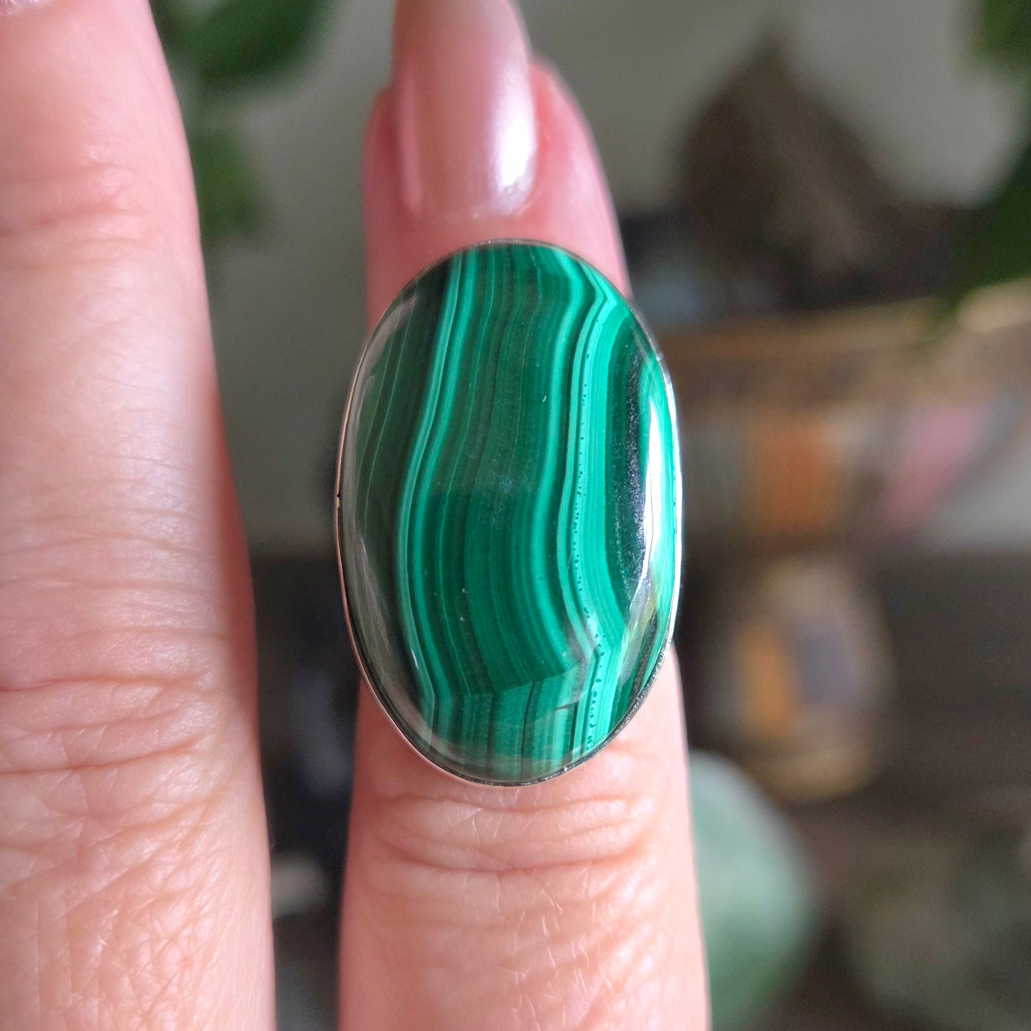 Malachite Ring Size 5