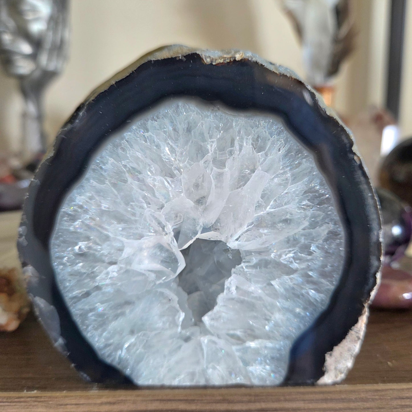 Black Agate Geode 1.12Kg