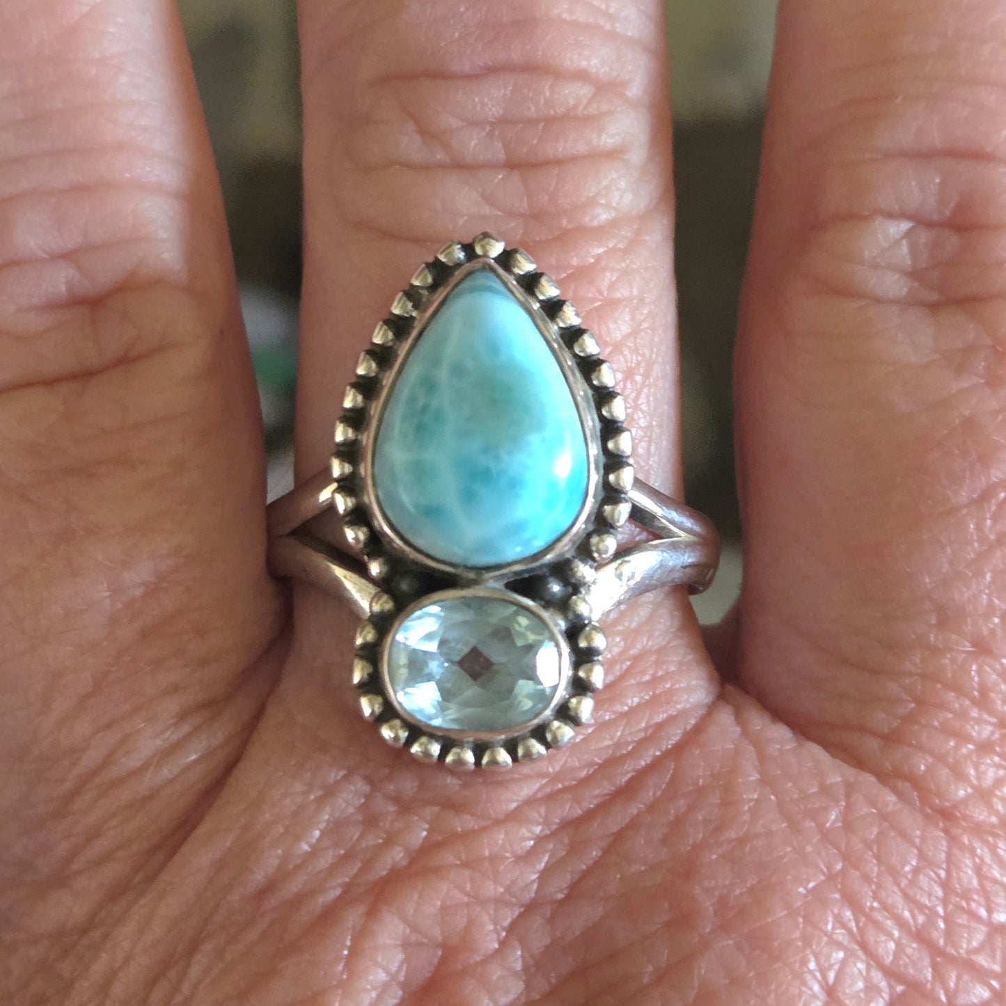 Larimar & Topaz Ring