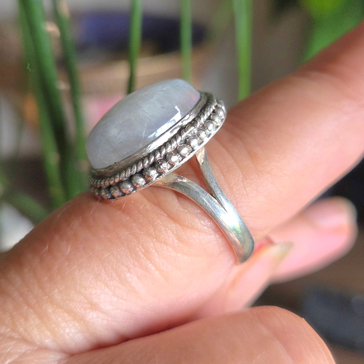 Rainbow Moonstone Ring Size 9