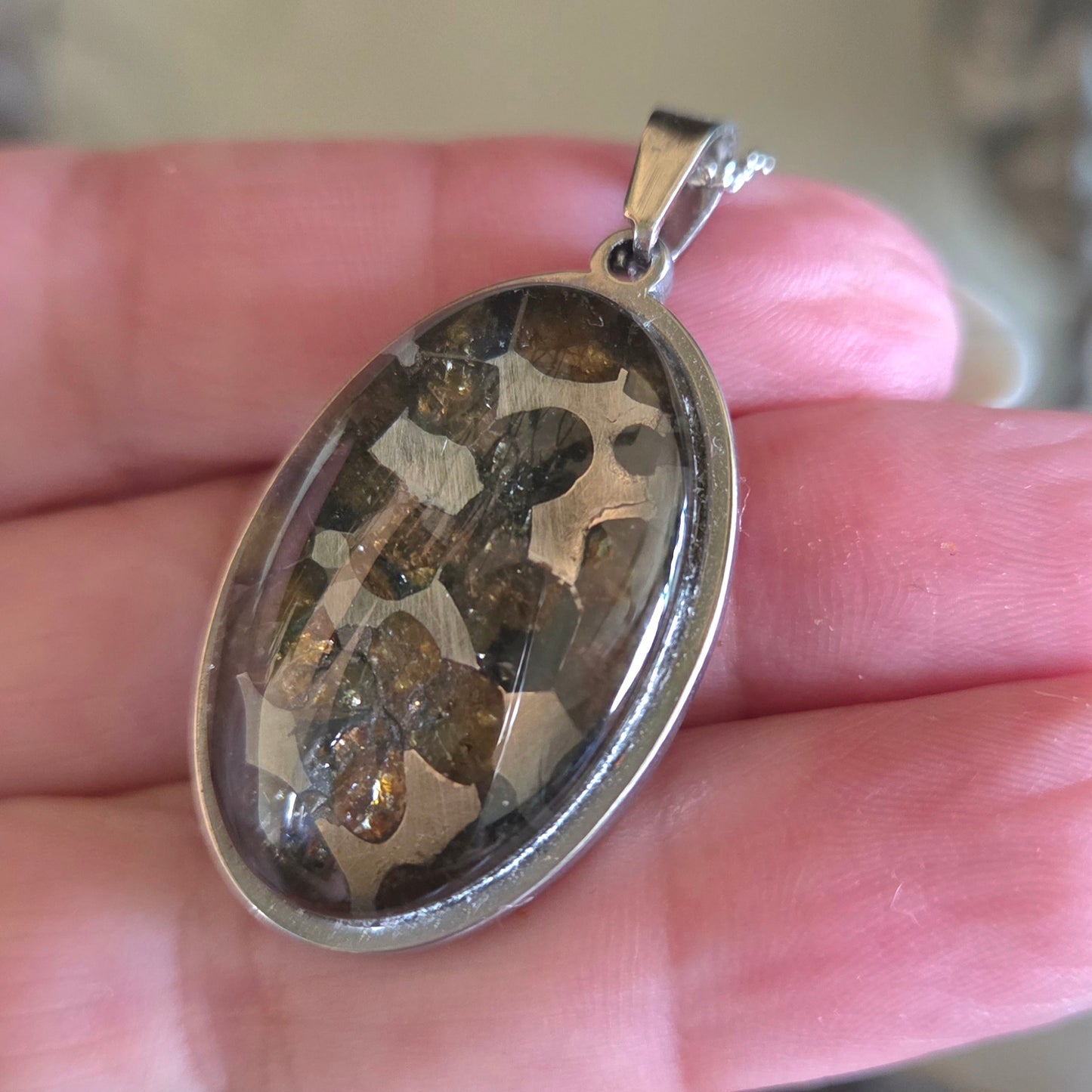 Pallasite Meteorite Pendant
