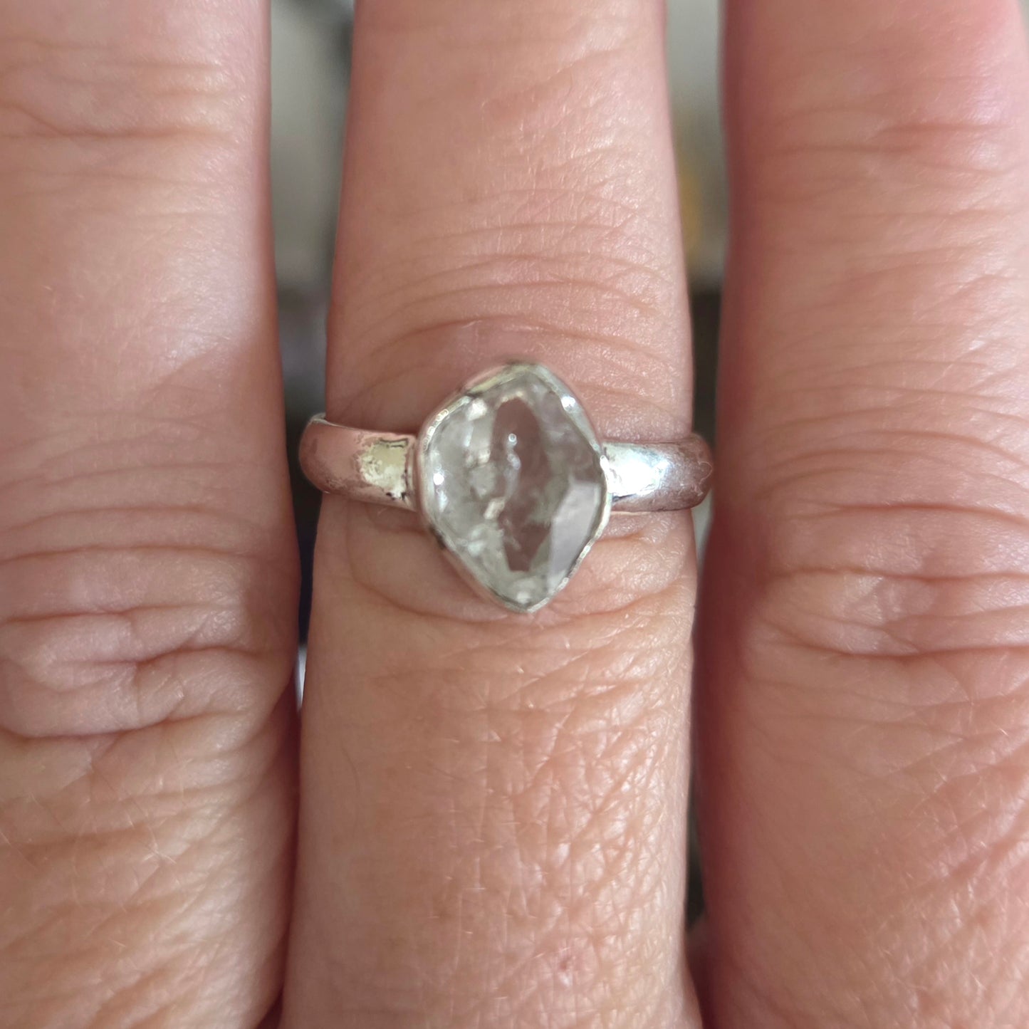 Herkimer Diamond Ring Size 9