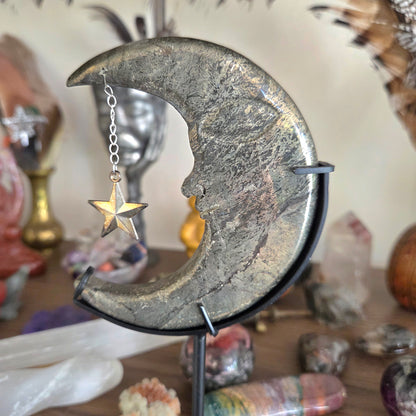 Pyrite Moon on Stand