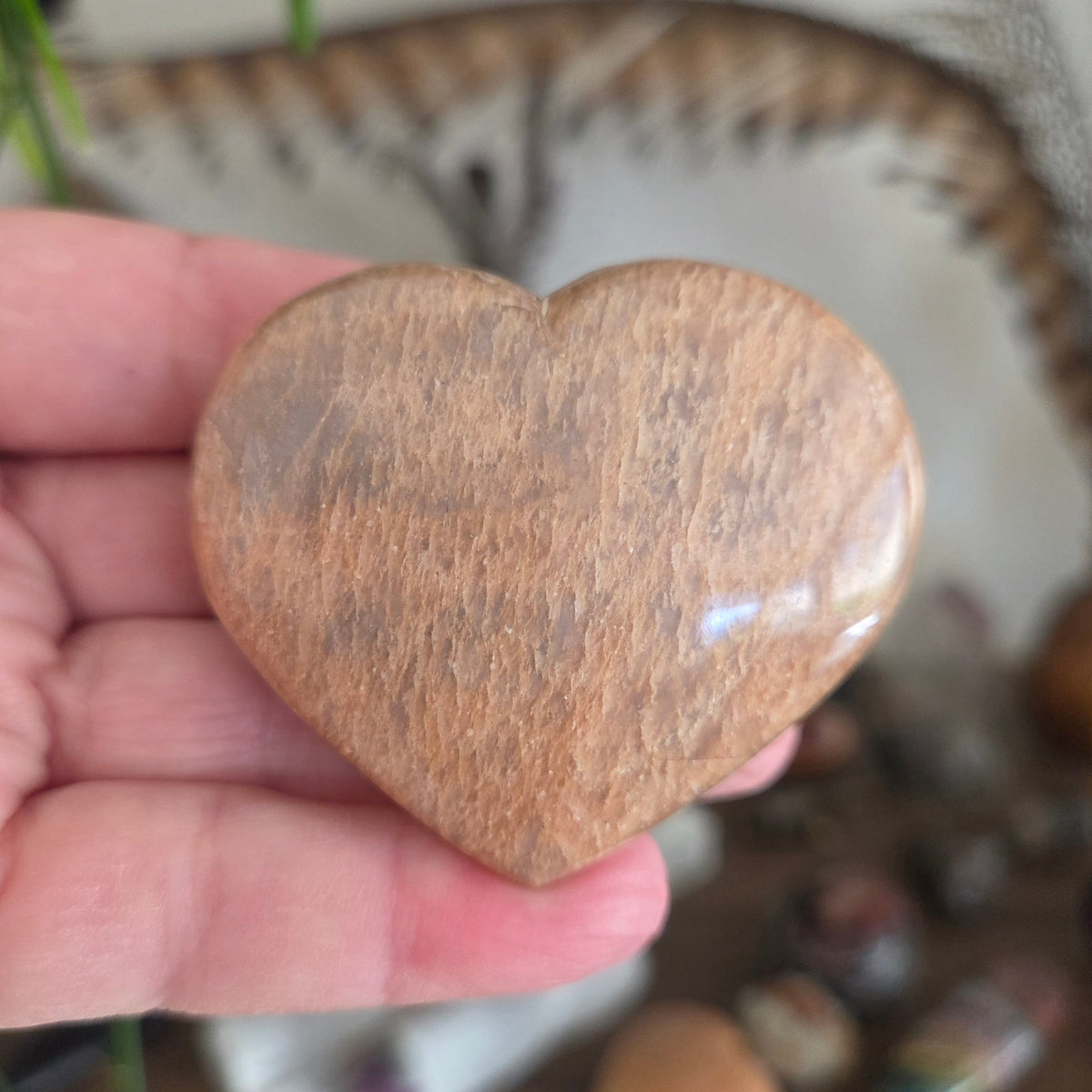 Peach Moonstone Heart