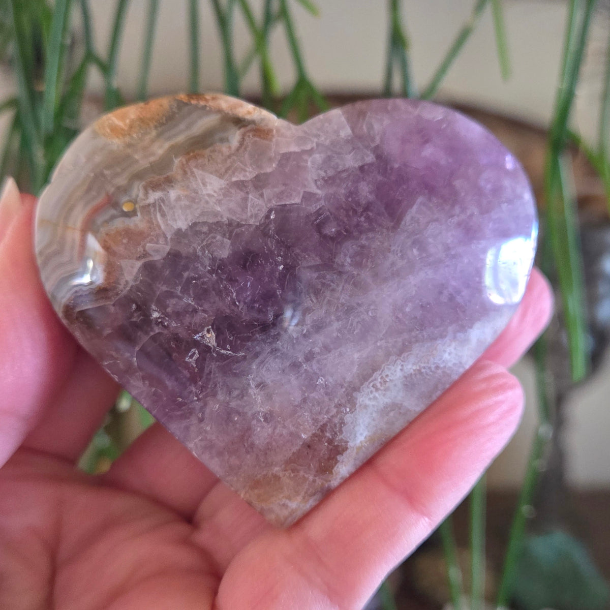Amethyst Agate Heart