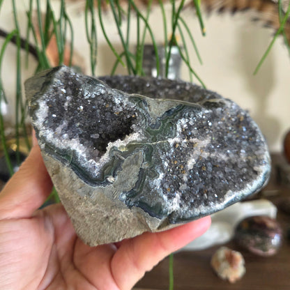 Black Amethyst Geode 1.48Kg