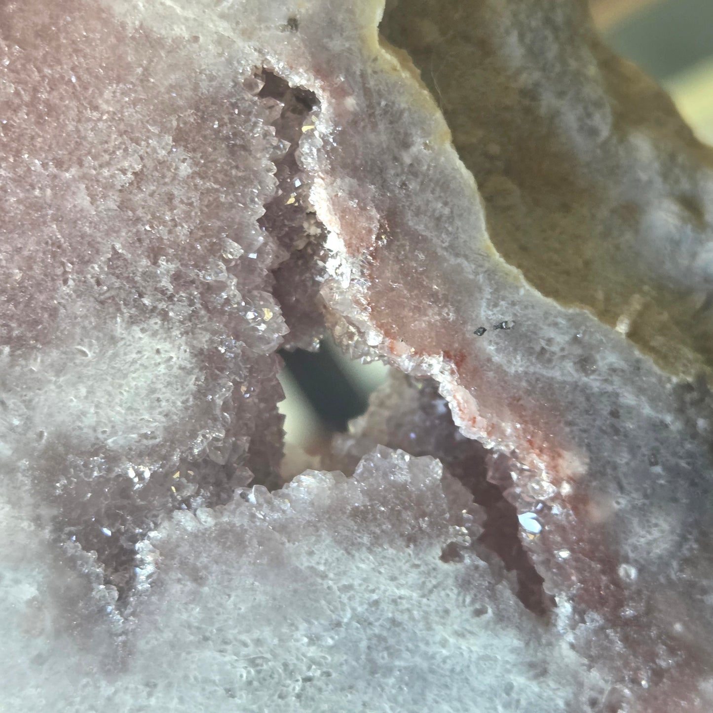 Pink Amethyst Slab & Metal Stand 3Kg