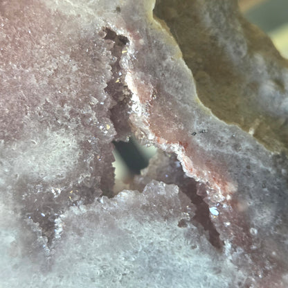 Pink Amethyst Slab & Metal Stand 3Kg