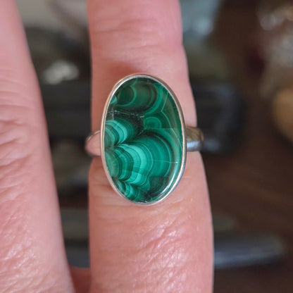 Malachite Ring Size 8