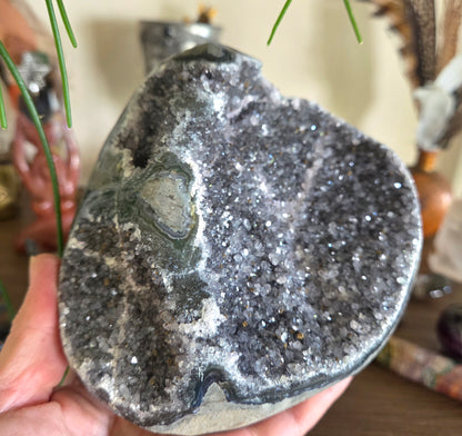 Black Amethyst Geode 1.48Kg