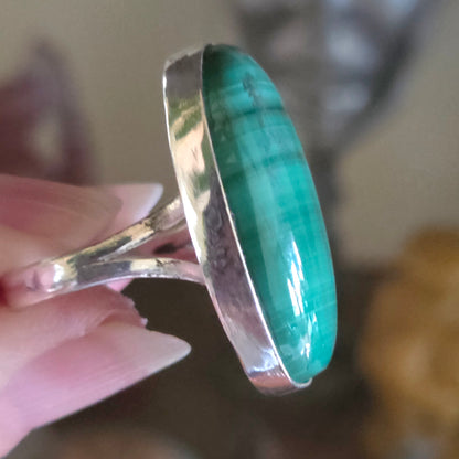 Malachite Ring Size 9
